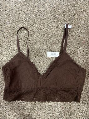 GAP Brown Lace Bralette with Scalloped Hem